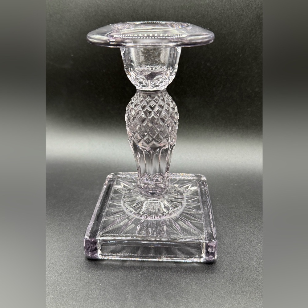 Vintage Westmoreland Waterford Candlestick Candle Holder Purple Hue